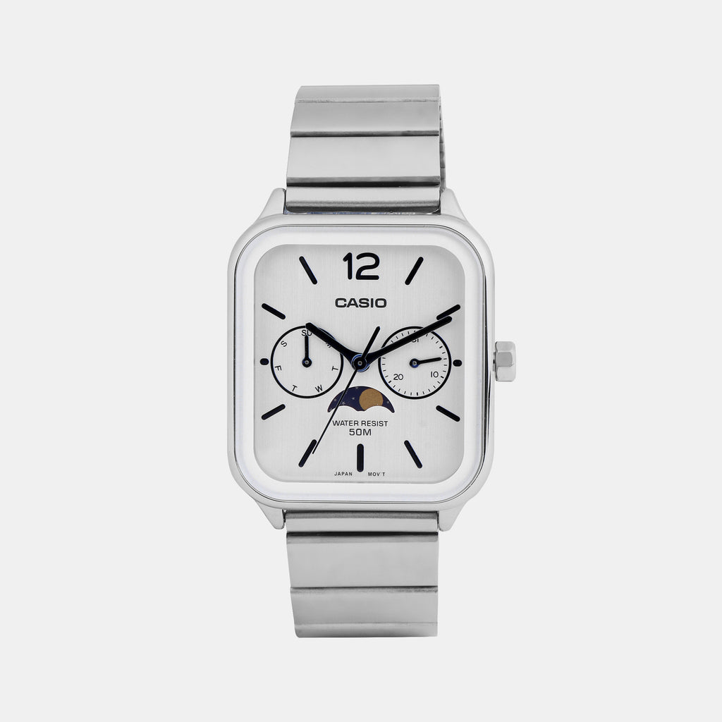 Casio Rectangular White Chronograph watch