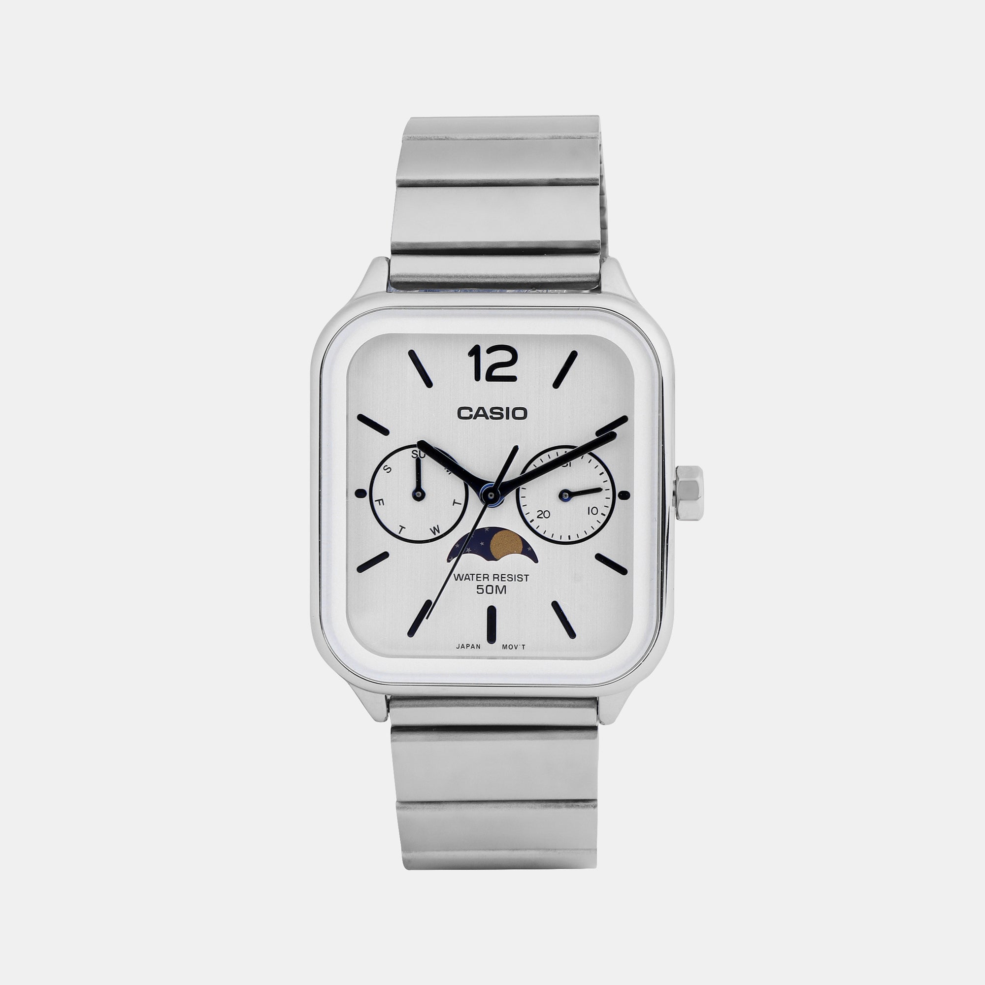 Casio Rectangular White Chronograph watch