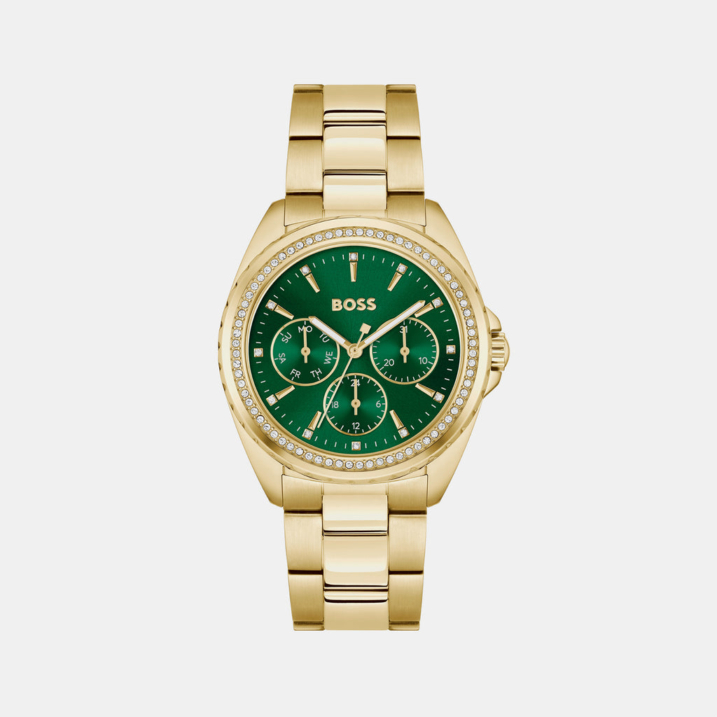 Boss Round Green Chronograph watch