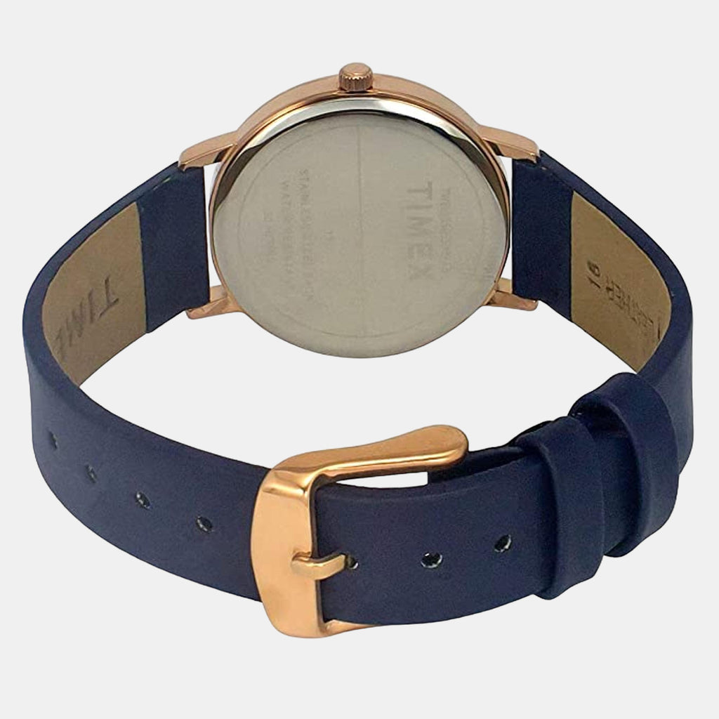 Fashion Women Quartz White Dial Analog Leather Watch TWEL15605