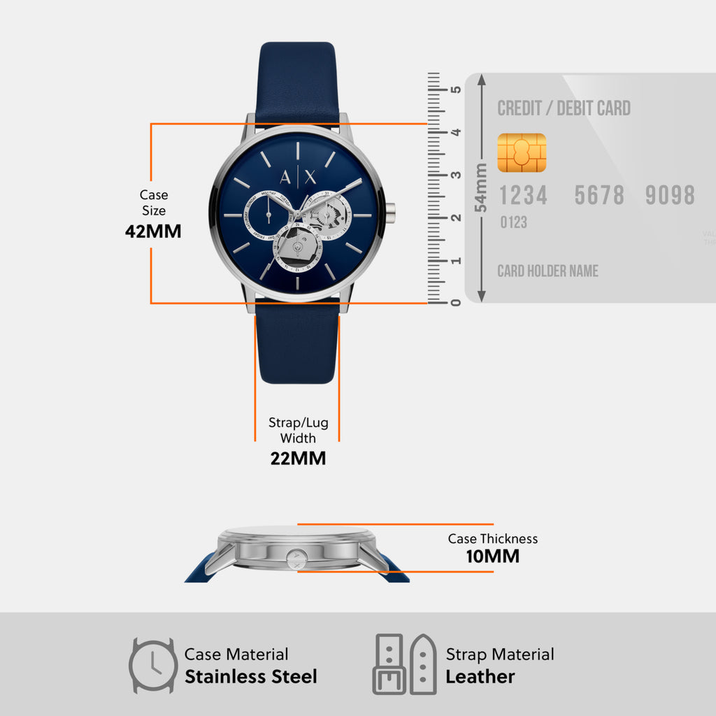 Armani Exchange Leather Blue watch