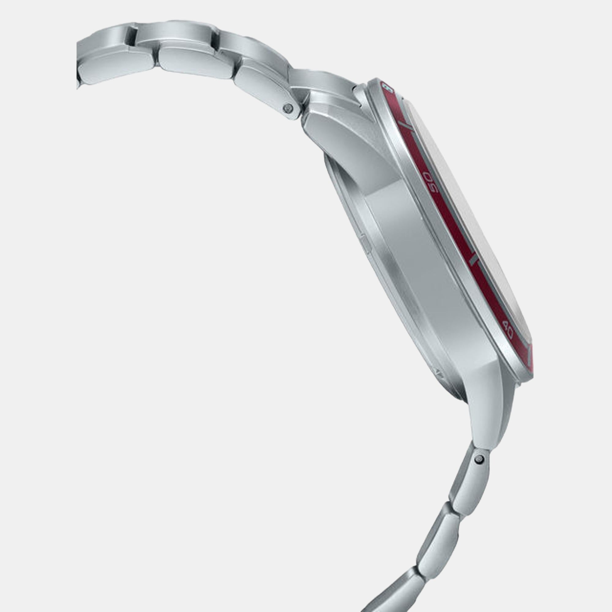 Edifice Men Quartz Red Dial Chronograph Stainless Steel Watch ED569