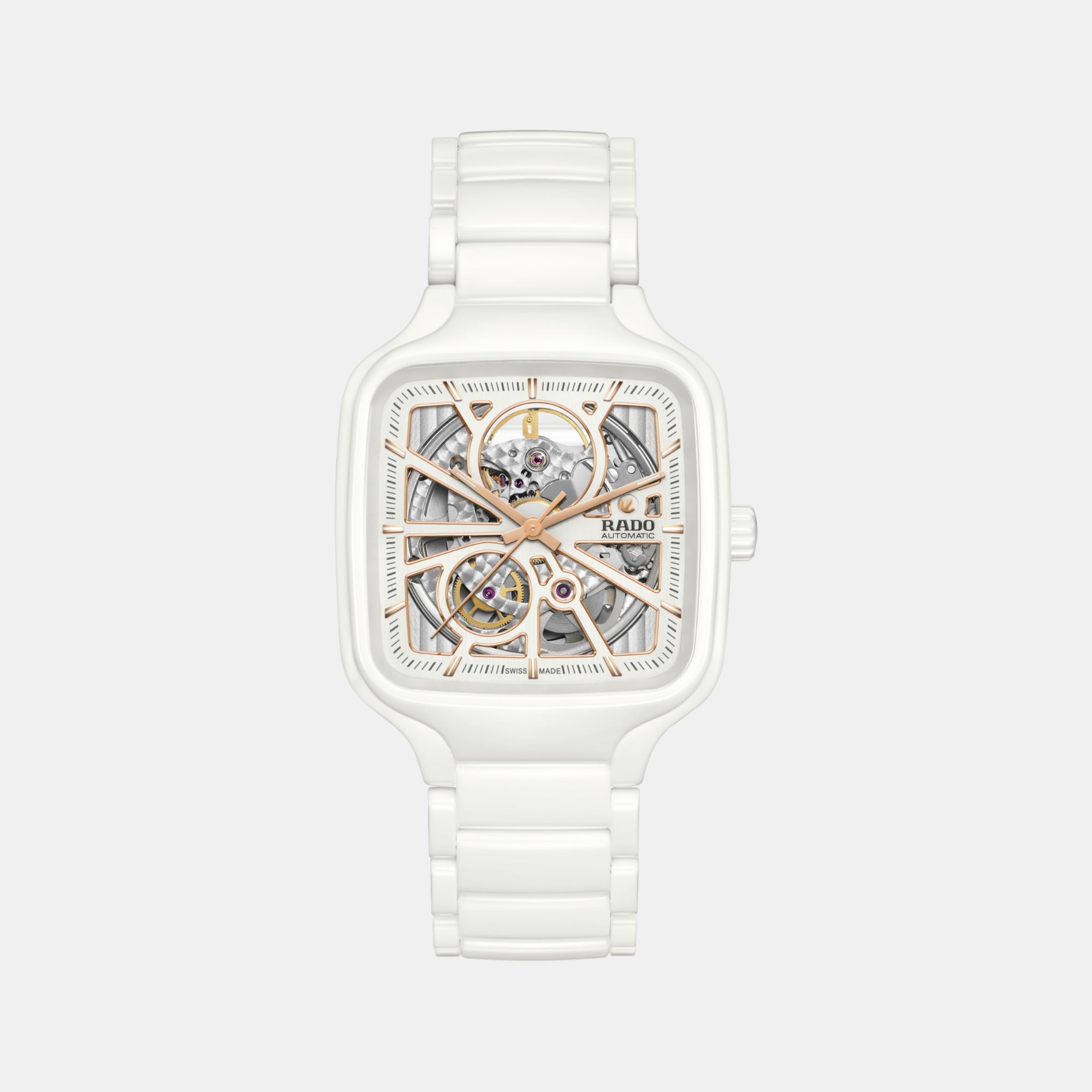 True Square Automatic Female Analog Ceramic Watch R27073012