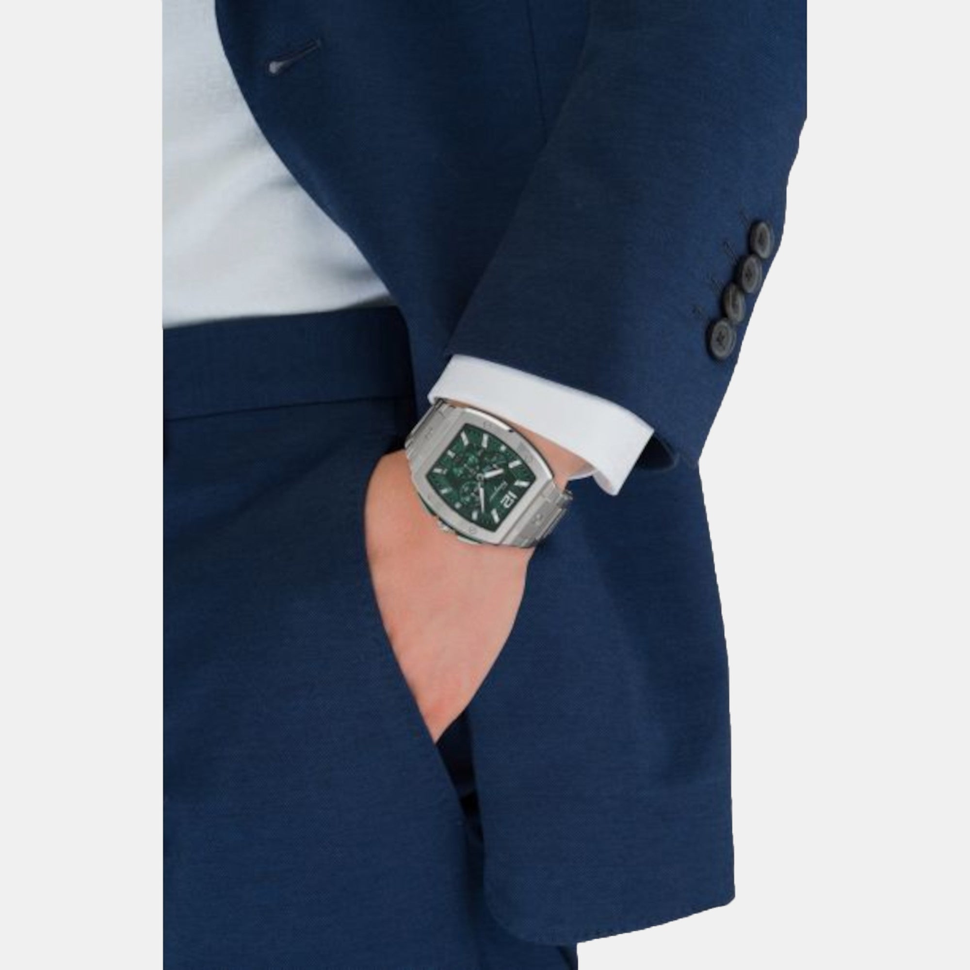 Ferragamo Men Tonneau Green watch