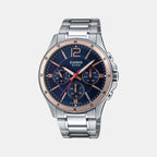 Casio Round Blue Chronograph watch