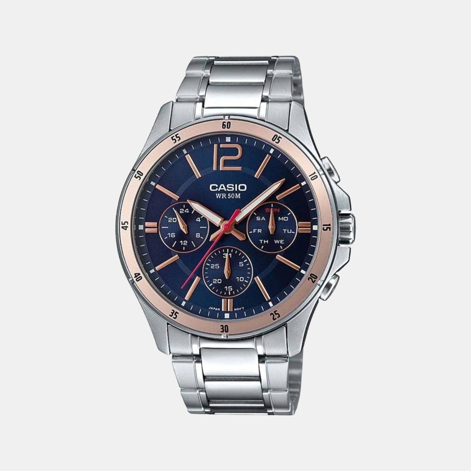 Casio Round Blue Chronograph watch