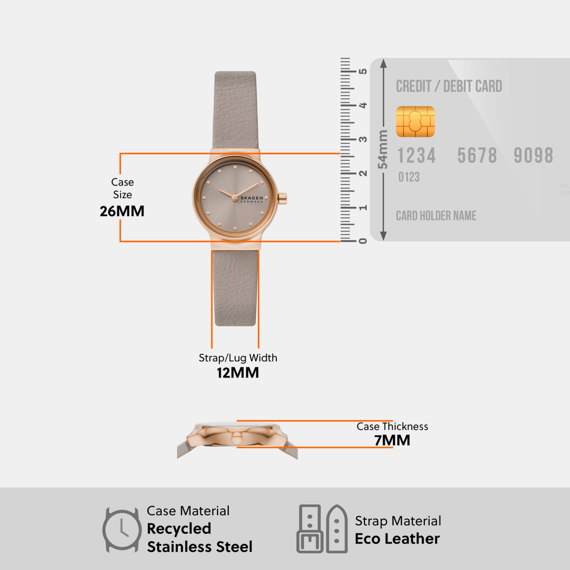 Skagen Leather Grey watch