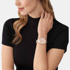 Harlowe Women Quartz Rose Gold Dial Analog Stainless Steel Watch MK4710