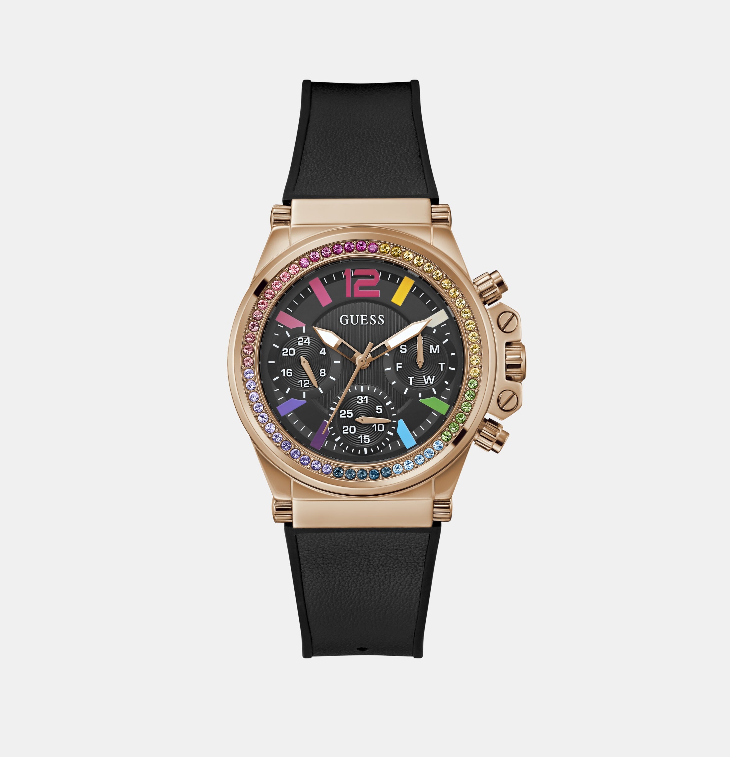 Guess Round Black Chronograph watch