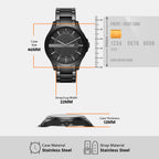 Hampton Men Quartz Black Dial Analog Stainless Steel Watch AX7101