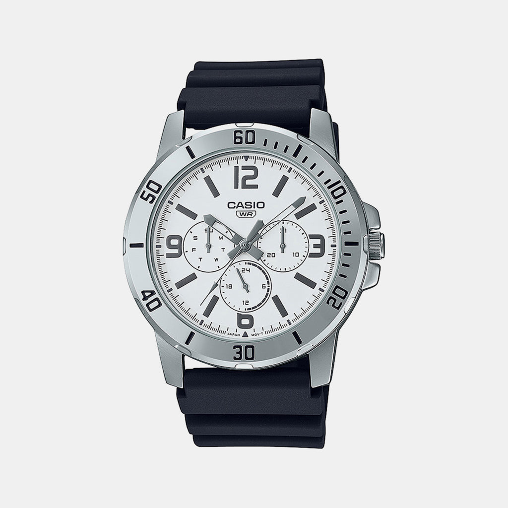 Casio Round White Chronograph watch
