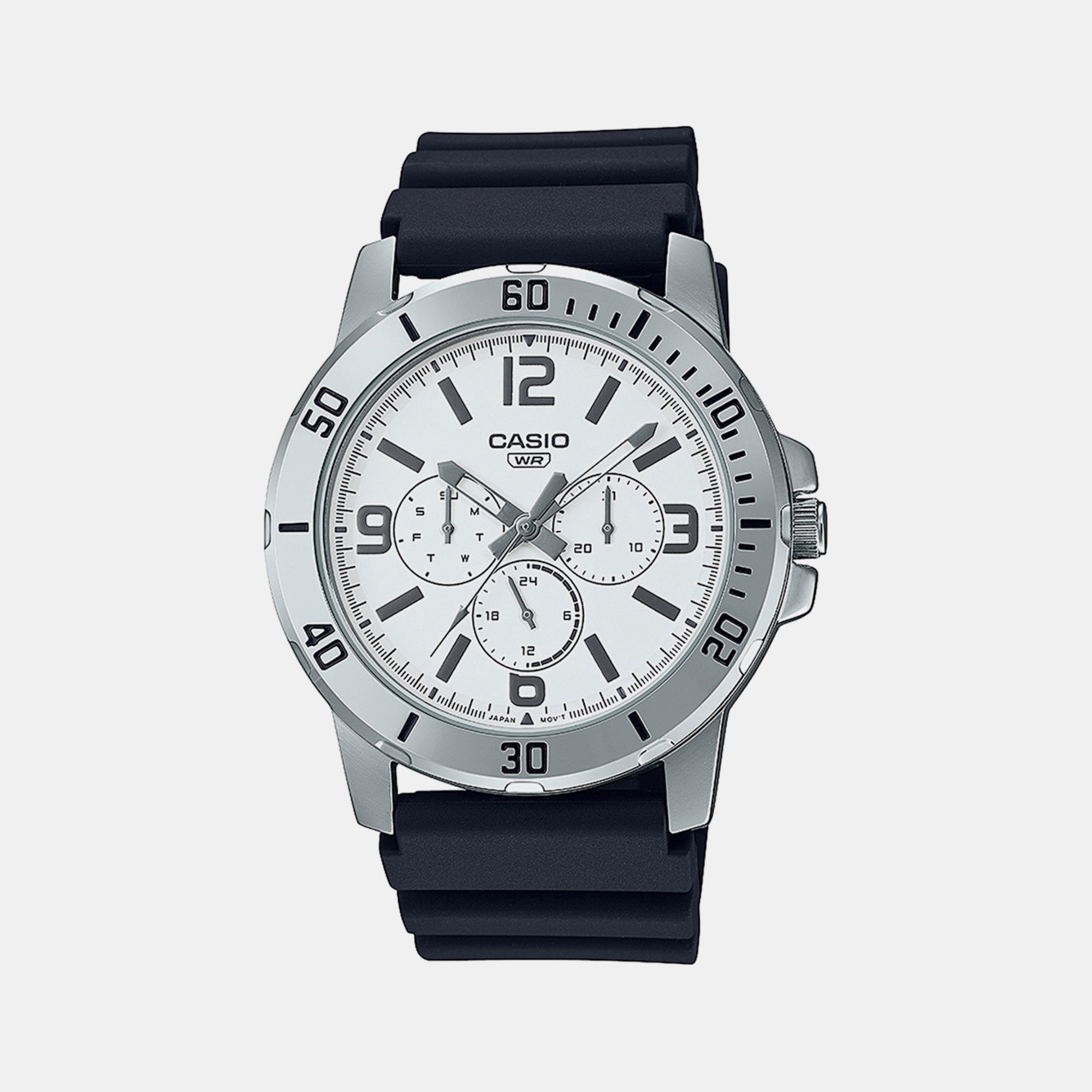 Casio Round White Chronograph watch