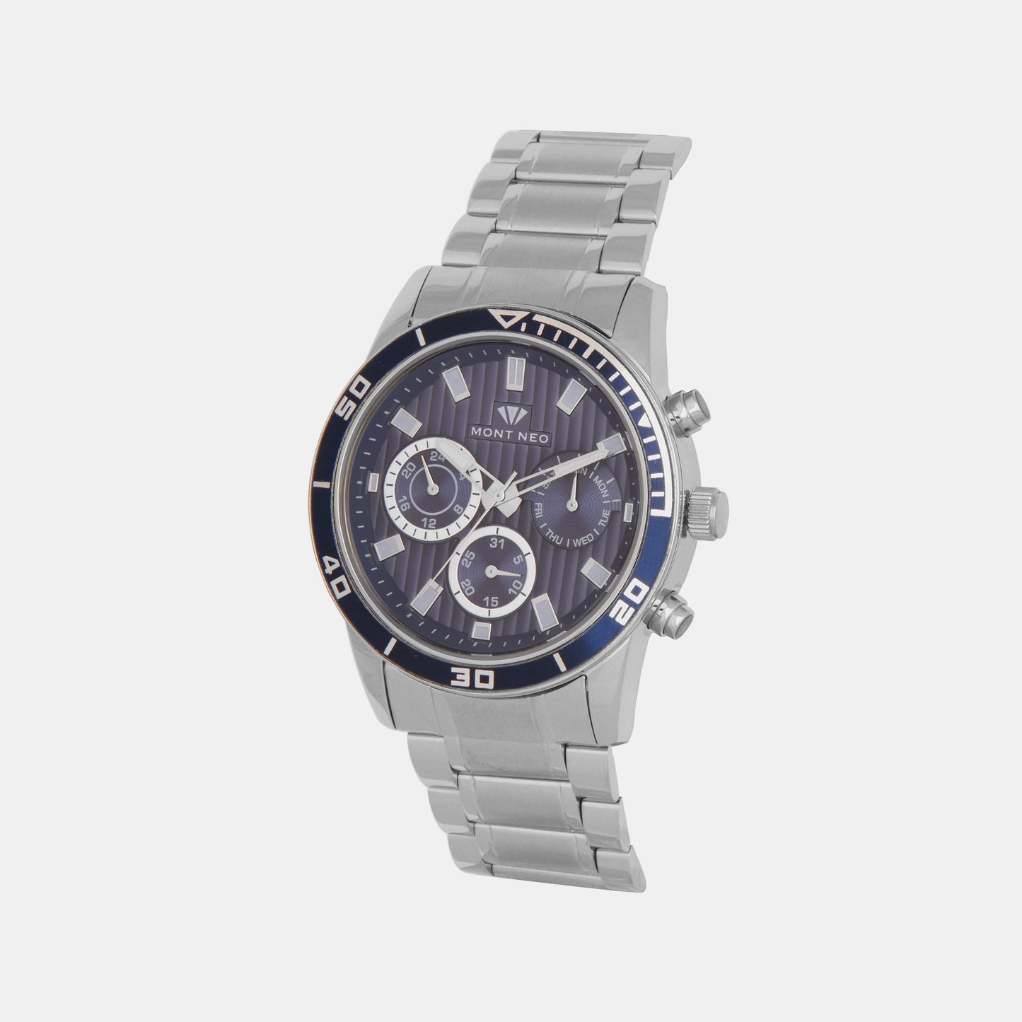 Men Blue Chronograph Stainless Steel Watch 1036C-M1505