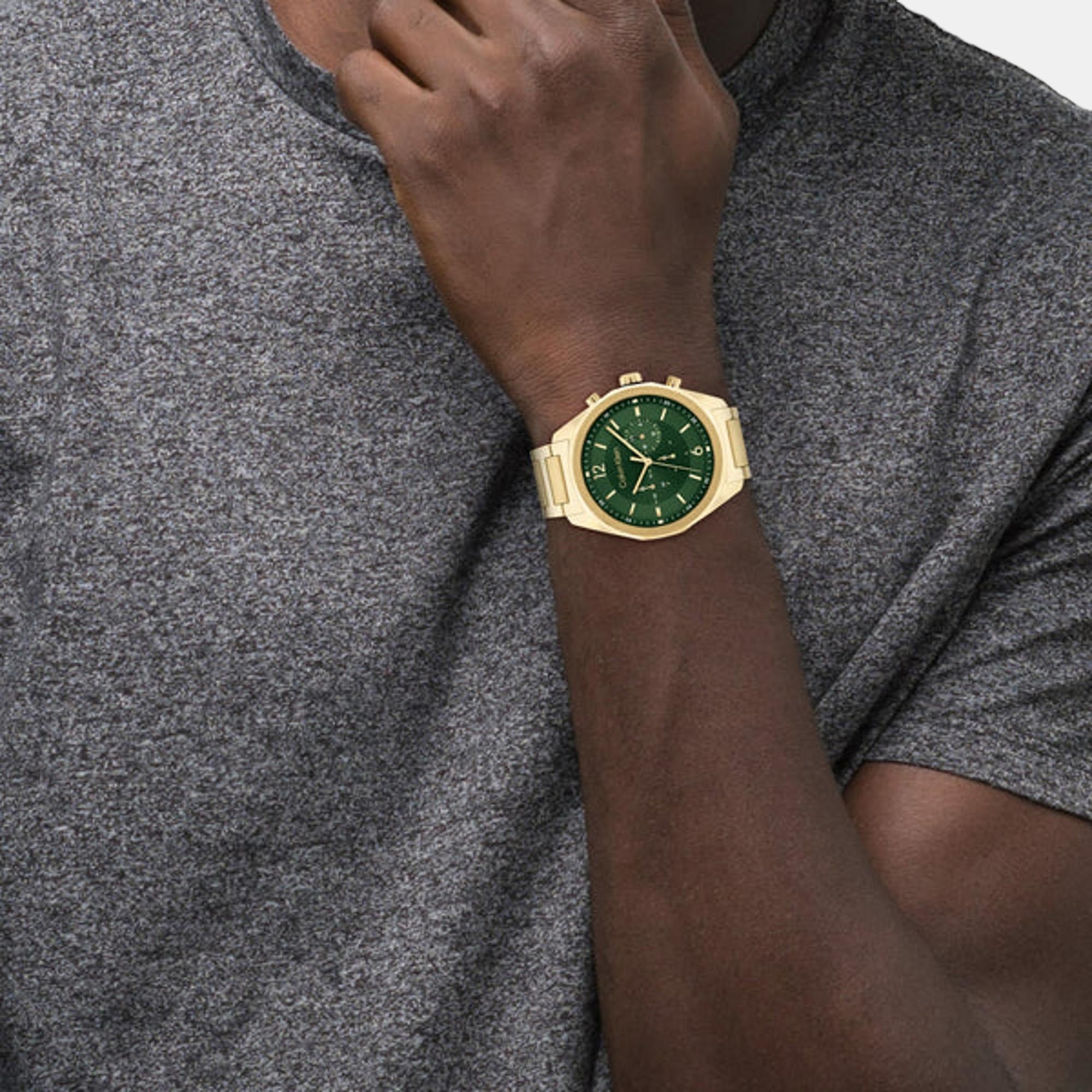 Ck Force Men Quartz Green Dial Chronograph Stainless Steel Watch 25200266