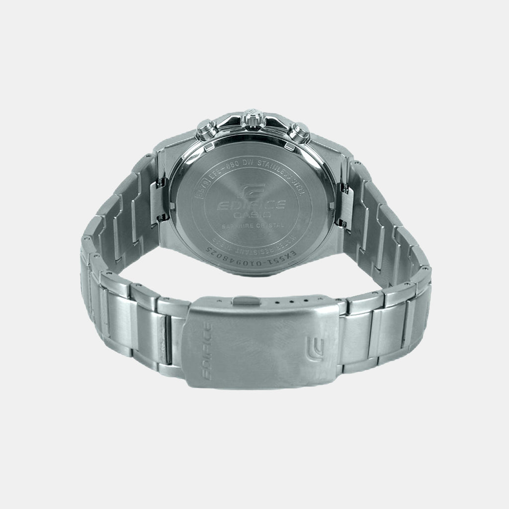 Edifice Men Quartz Blue Dial Chronograph Stainless Steel Watch EX551