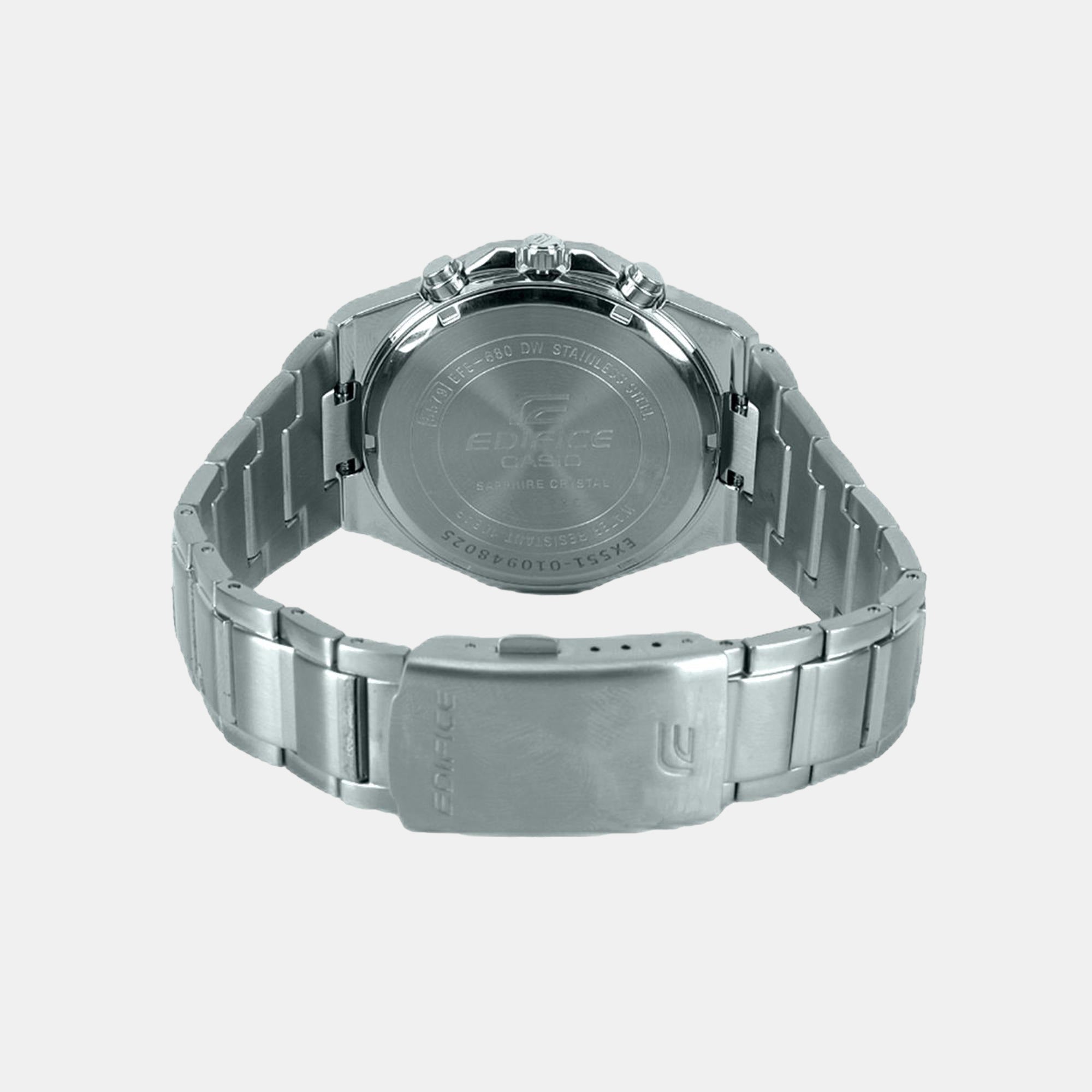 Edifice Men Quartz Blue Dial Chronograph Stainless Steel Watch EX551