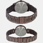 Fashion Couple Quartz Brown Dial Analog Stainless Steel Watch TW00PR295