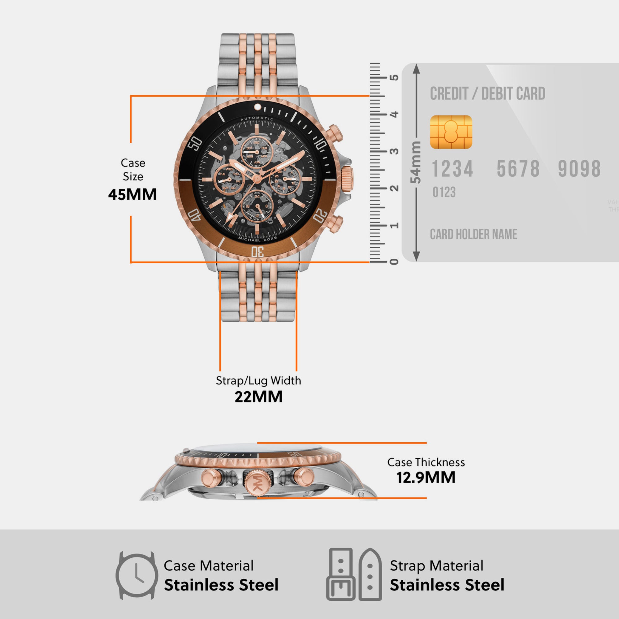 Michael Kors Men Round Black watch