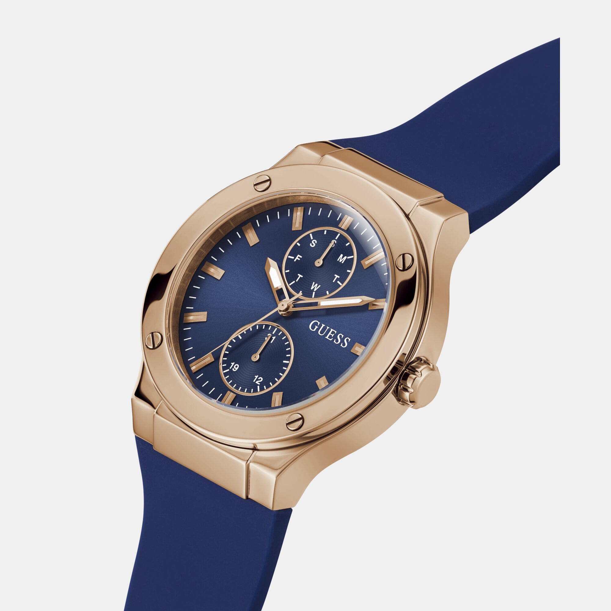 Guess Men Round Blue watch