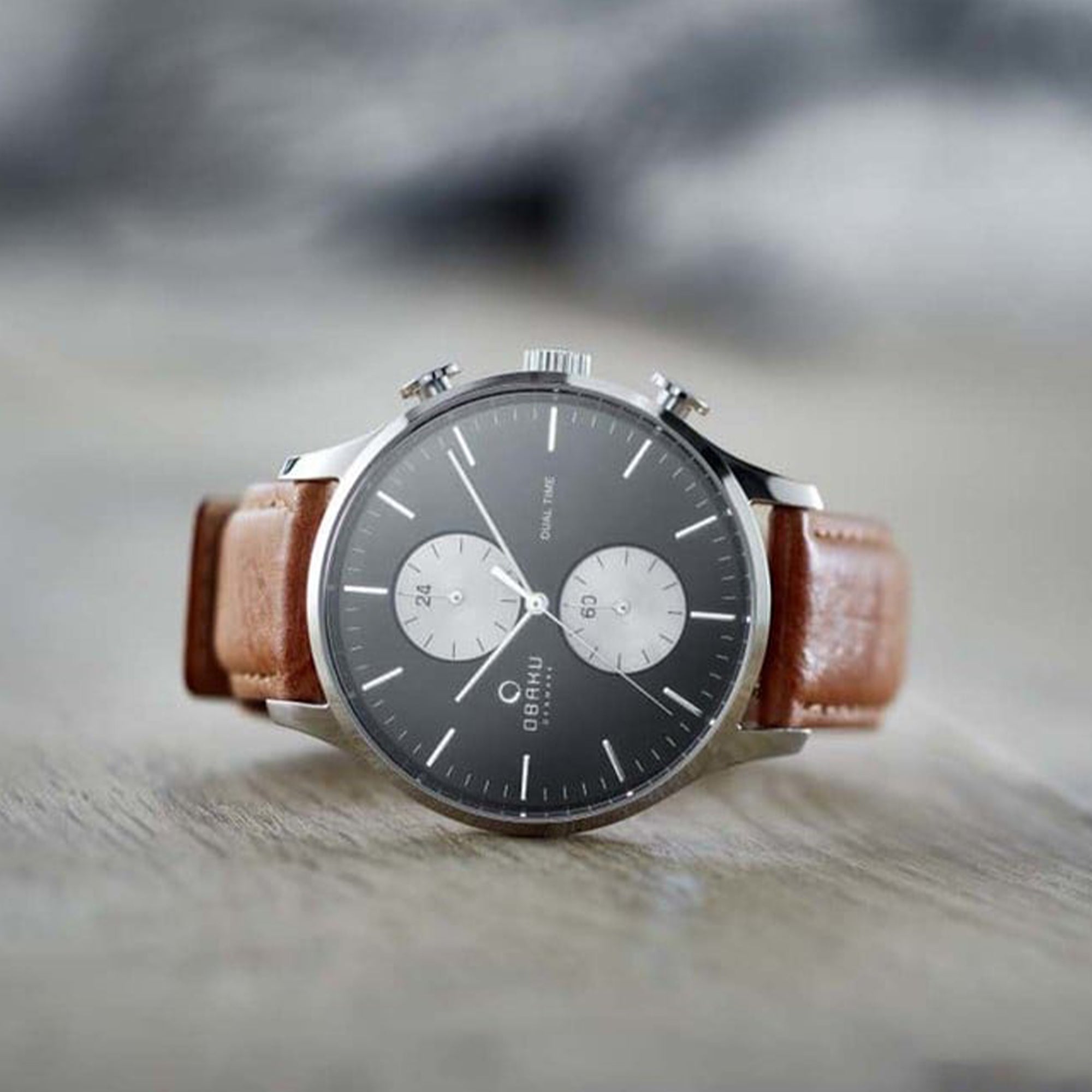 Obaku Leather Black watch