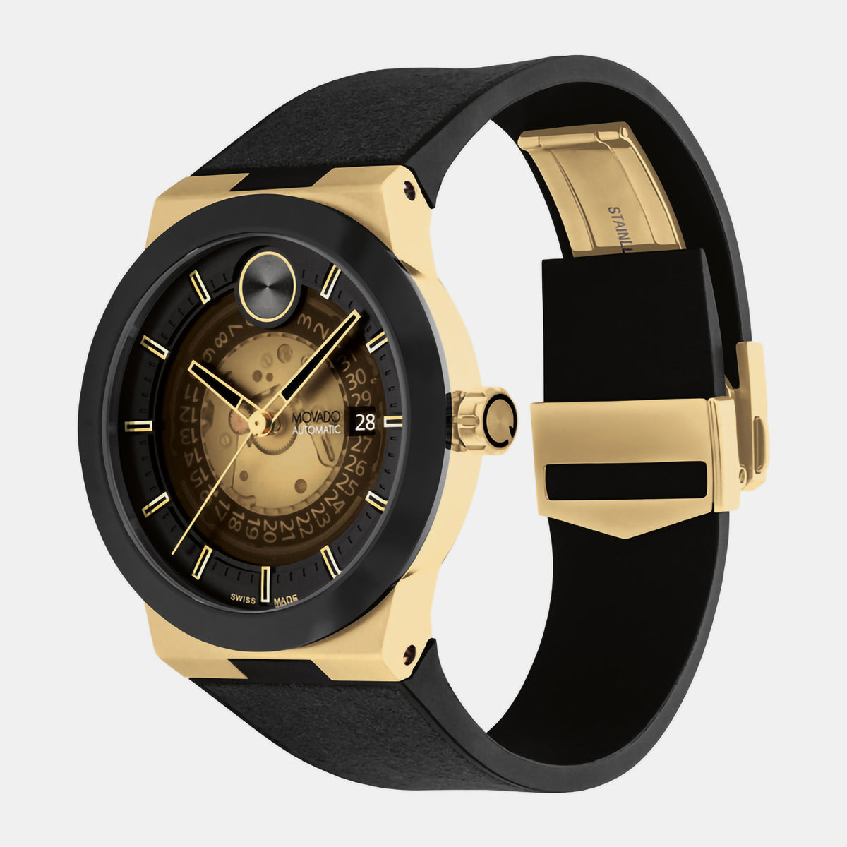 Movado Men Round Transparent watch