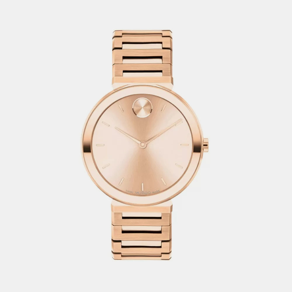 Bold Female Rose Gold Analog Stainless Steel Watch 3601147