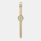Women Quartz Gold Dial Analog Leather Watch AX5271