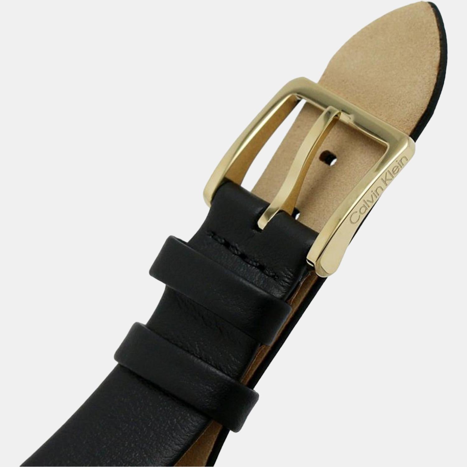 Timeless Women Quartz Black Dial Chronograph Leather Watch 25200123