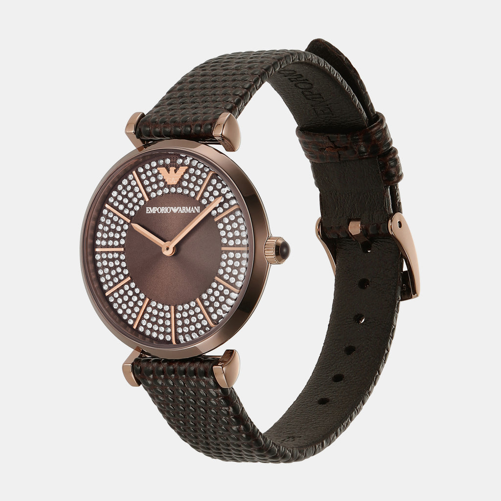 Emporio Armani Women Round Brown watch