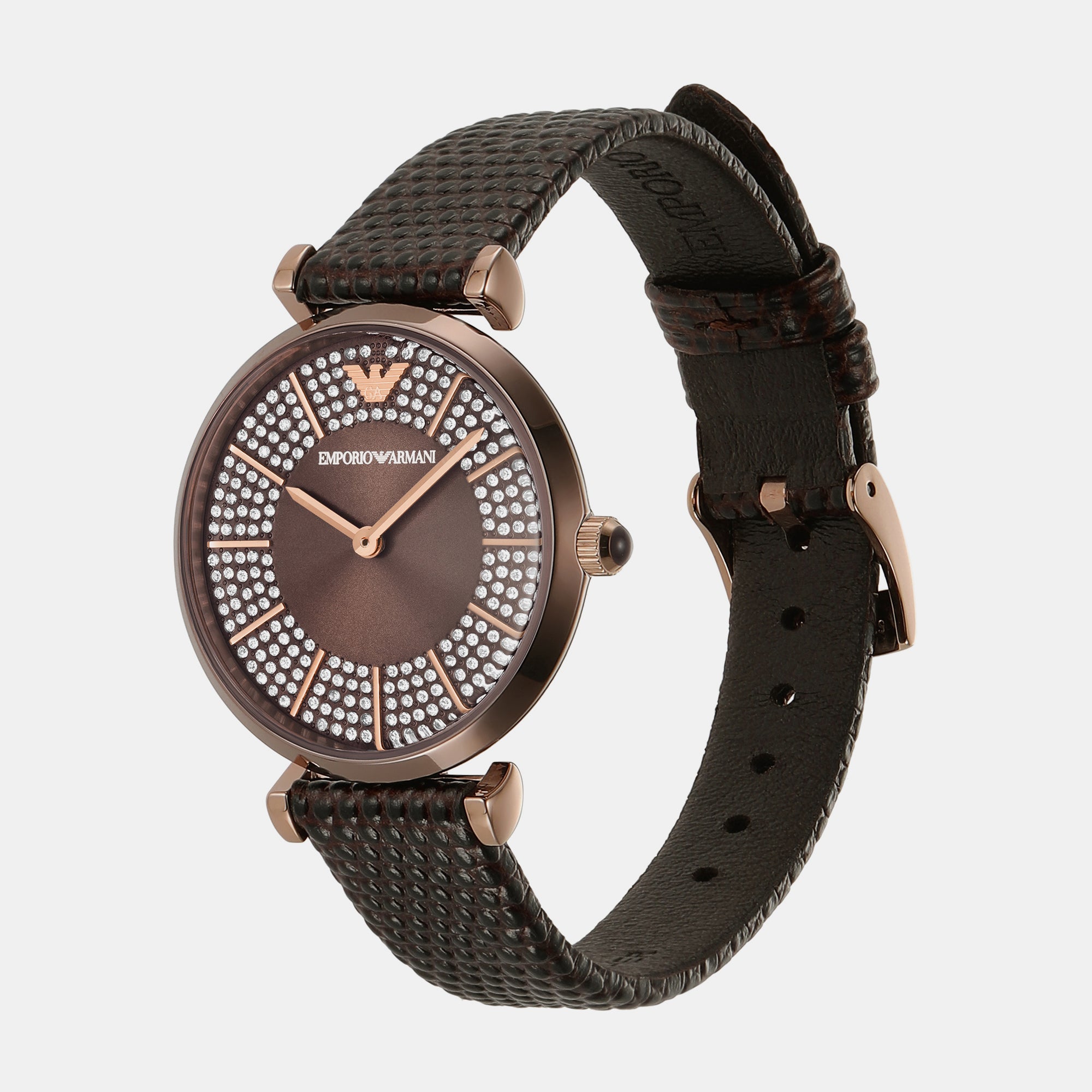 Emporio Armani Women Round Brown watch