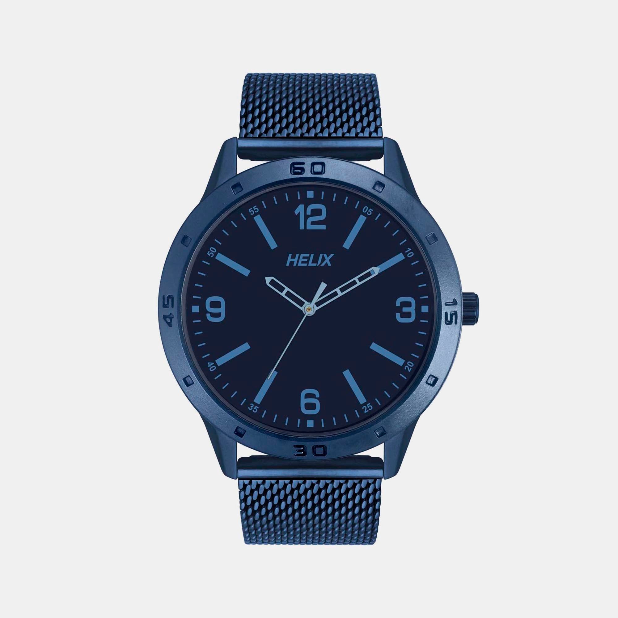 Helix Round Blue Analog watch