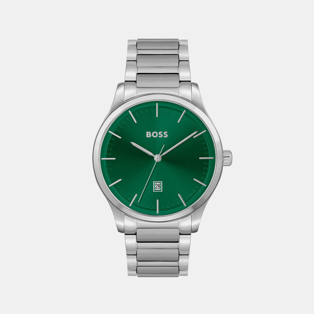 Boss Round Green Analog watch