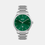 Boss Round Green Analog watch