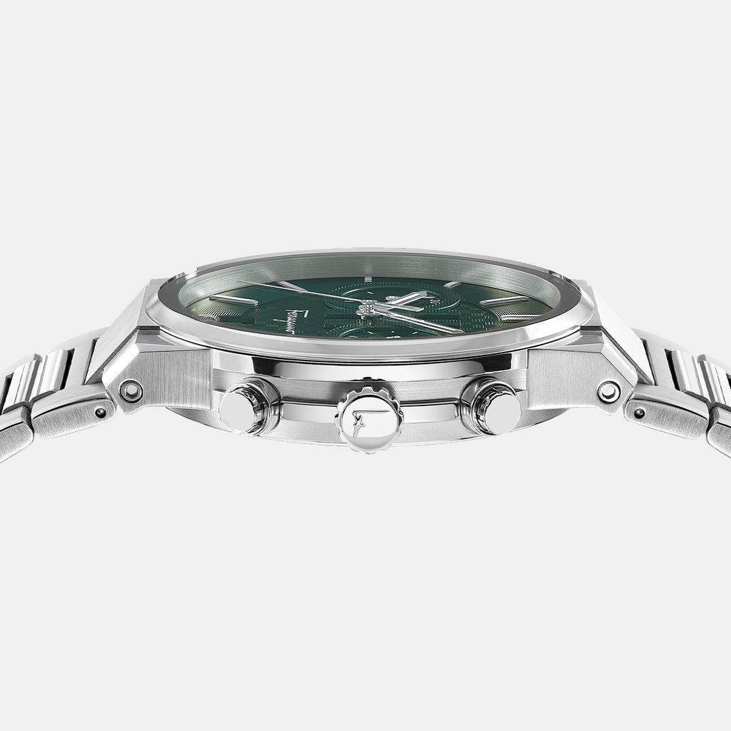 Ferragamo Men Round Green watch