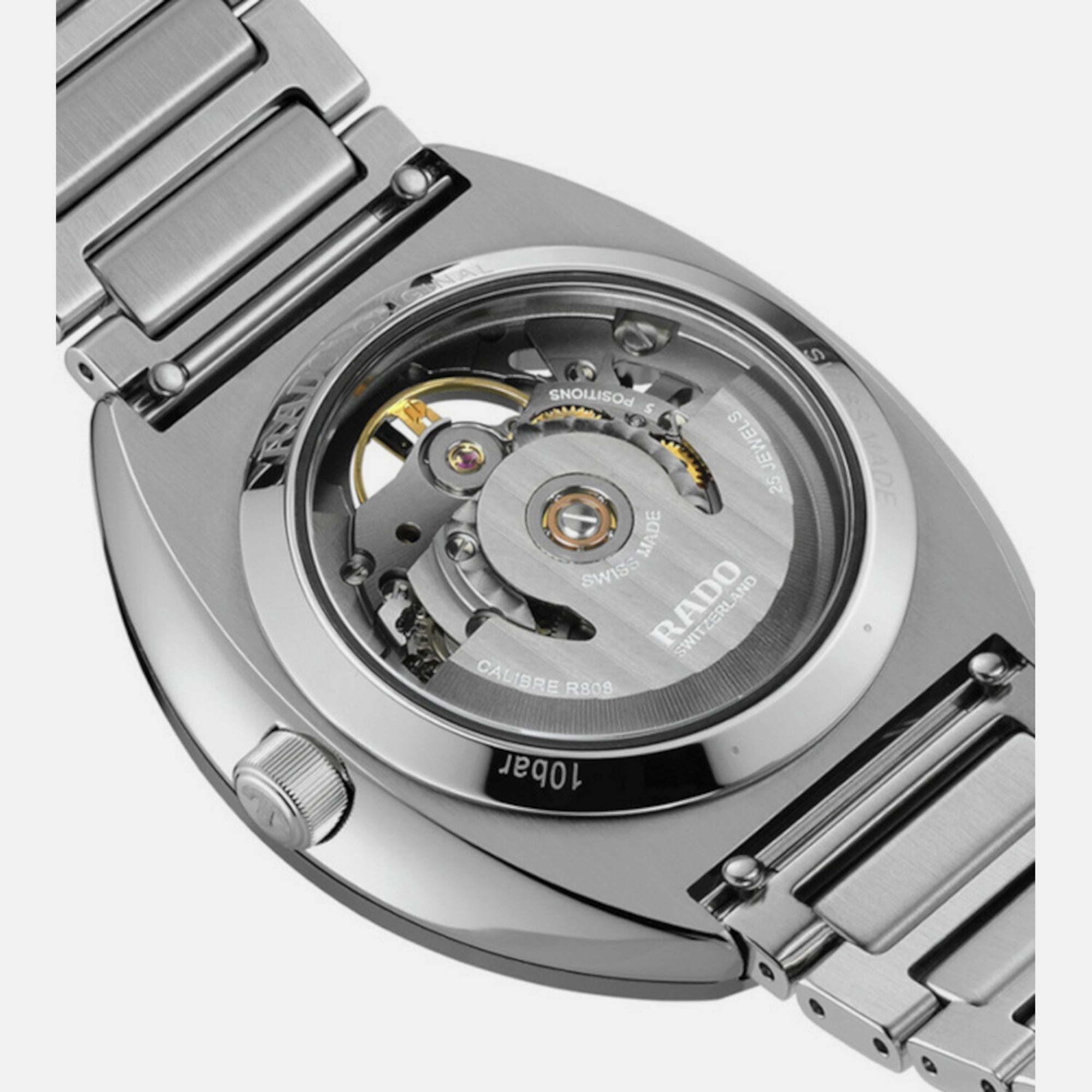 Rado gunmetal discount round automatic watch