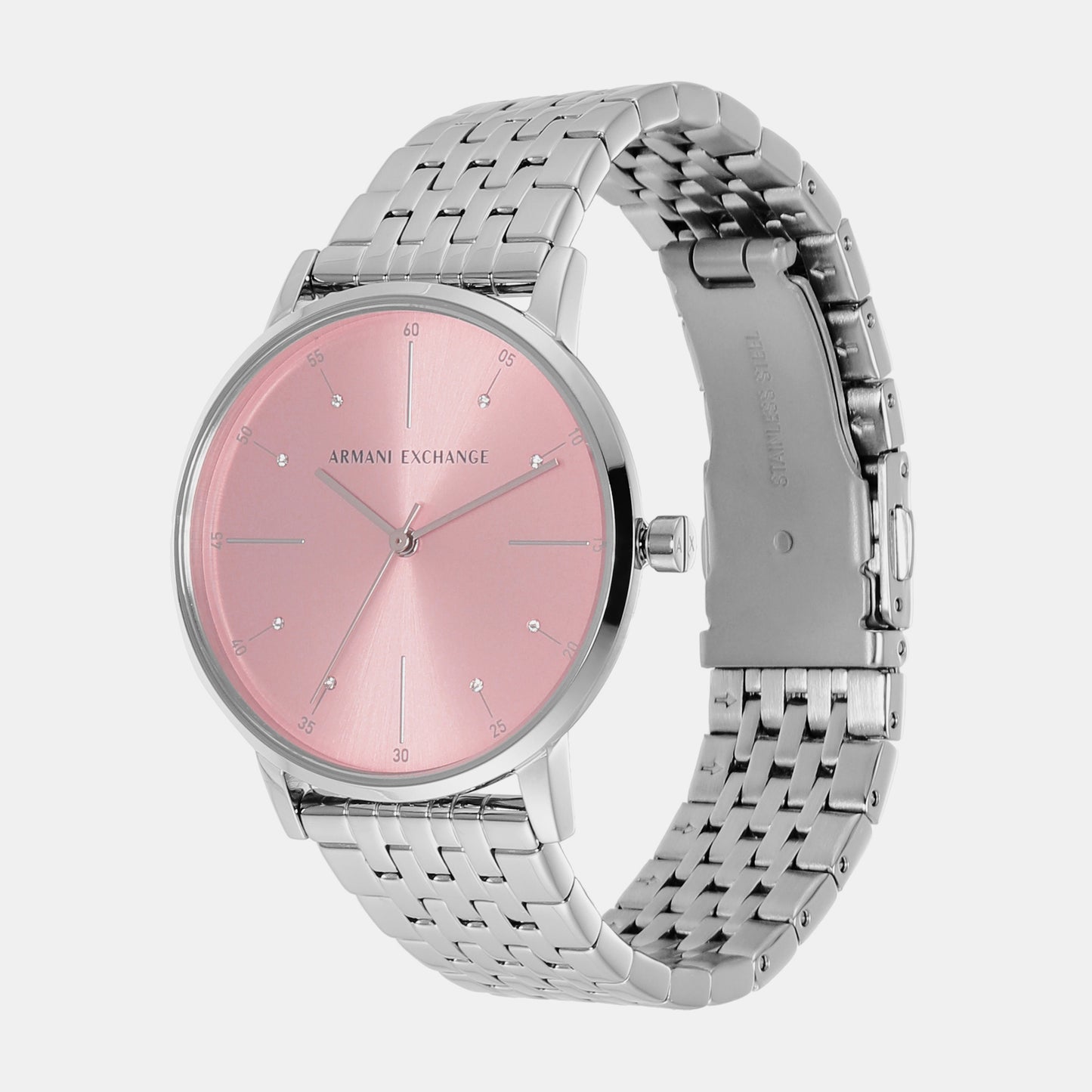 Women's Pink Analog Stainless Steel Watch AX5591