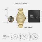 Andrea Women Quartz Gold Dial Analog Stainless Steel Watch AX4608