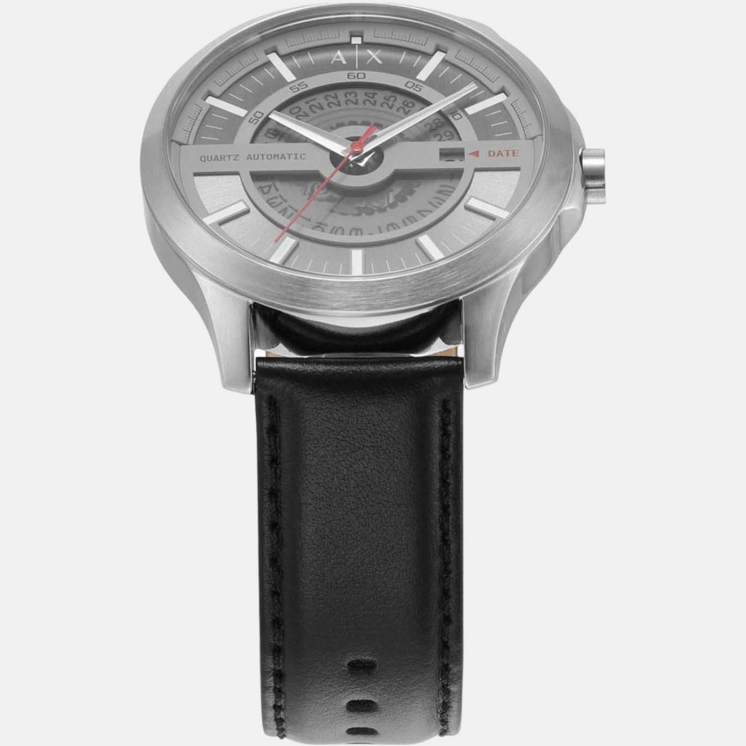 Unisex Grey Analog Leather Automatic Watch AX2445 – Just In Time
