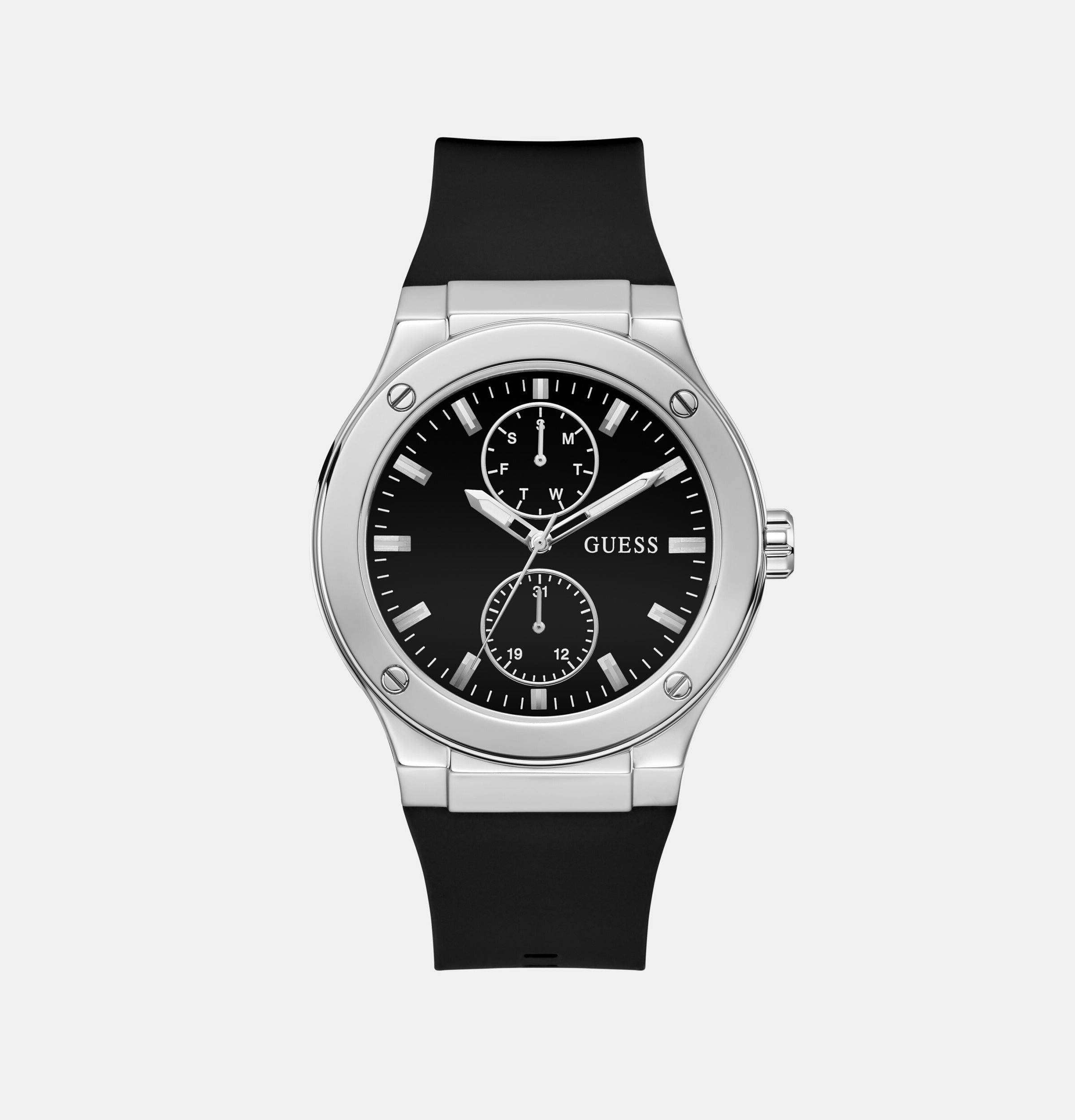 Guess men's stainless deals steel casual silicone watch