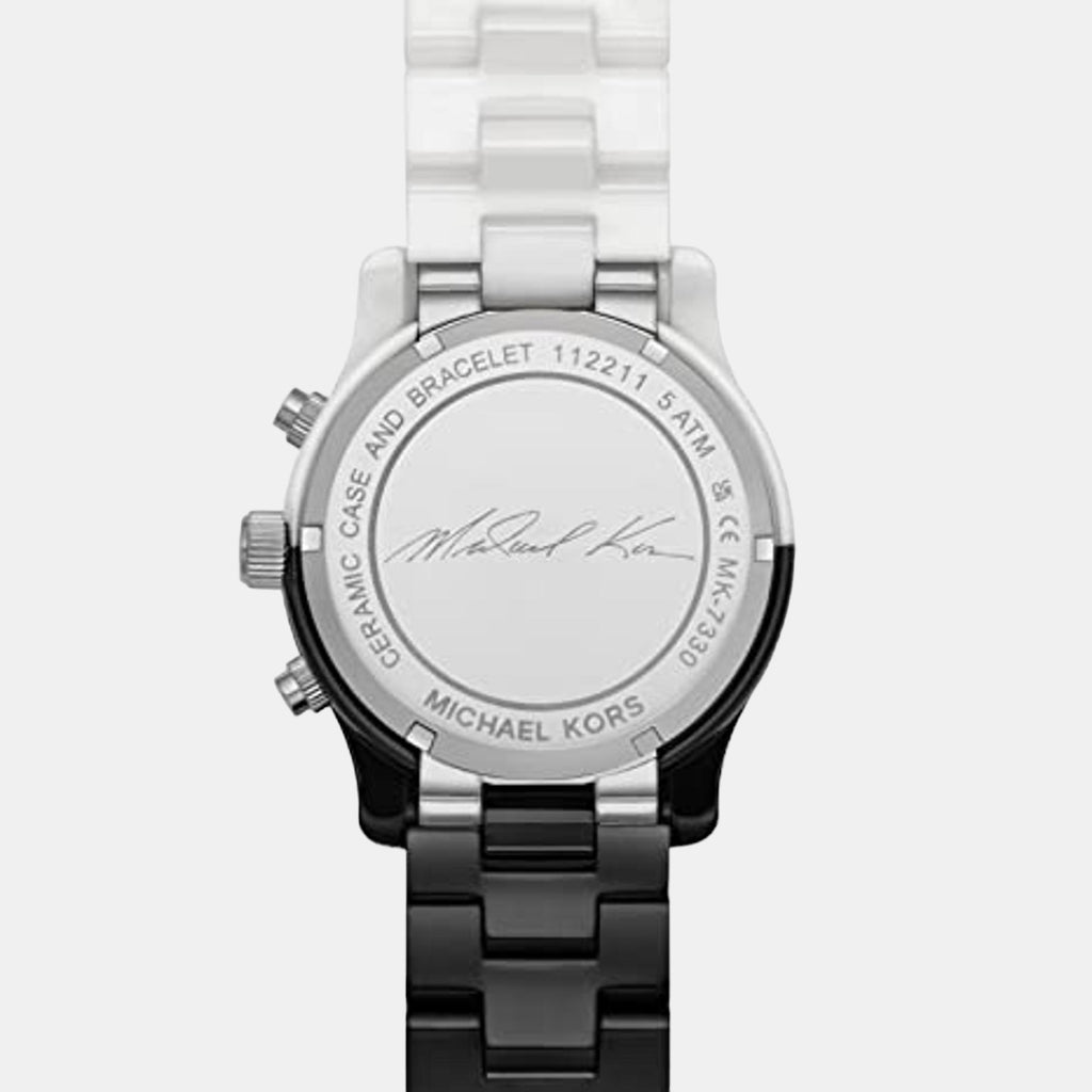 Runway Women Quartz Black Dial Chronograph Stainless Steel Watch MK7330