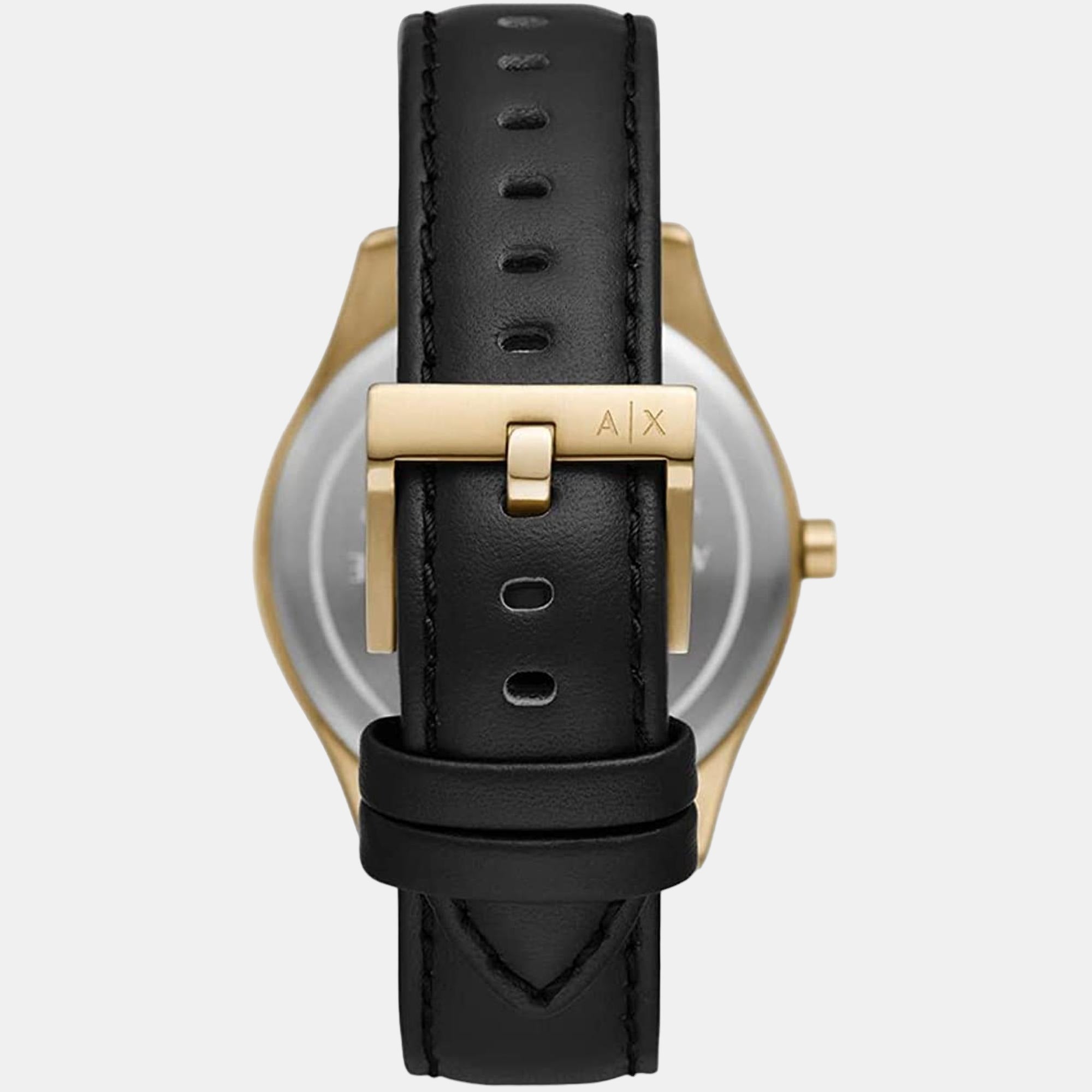 Men Quartz Black Dial Chronograph Leather Watch AX1869