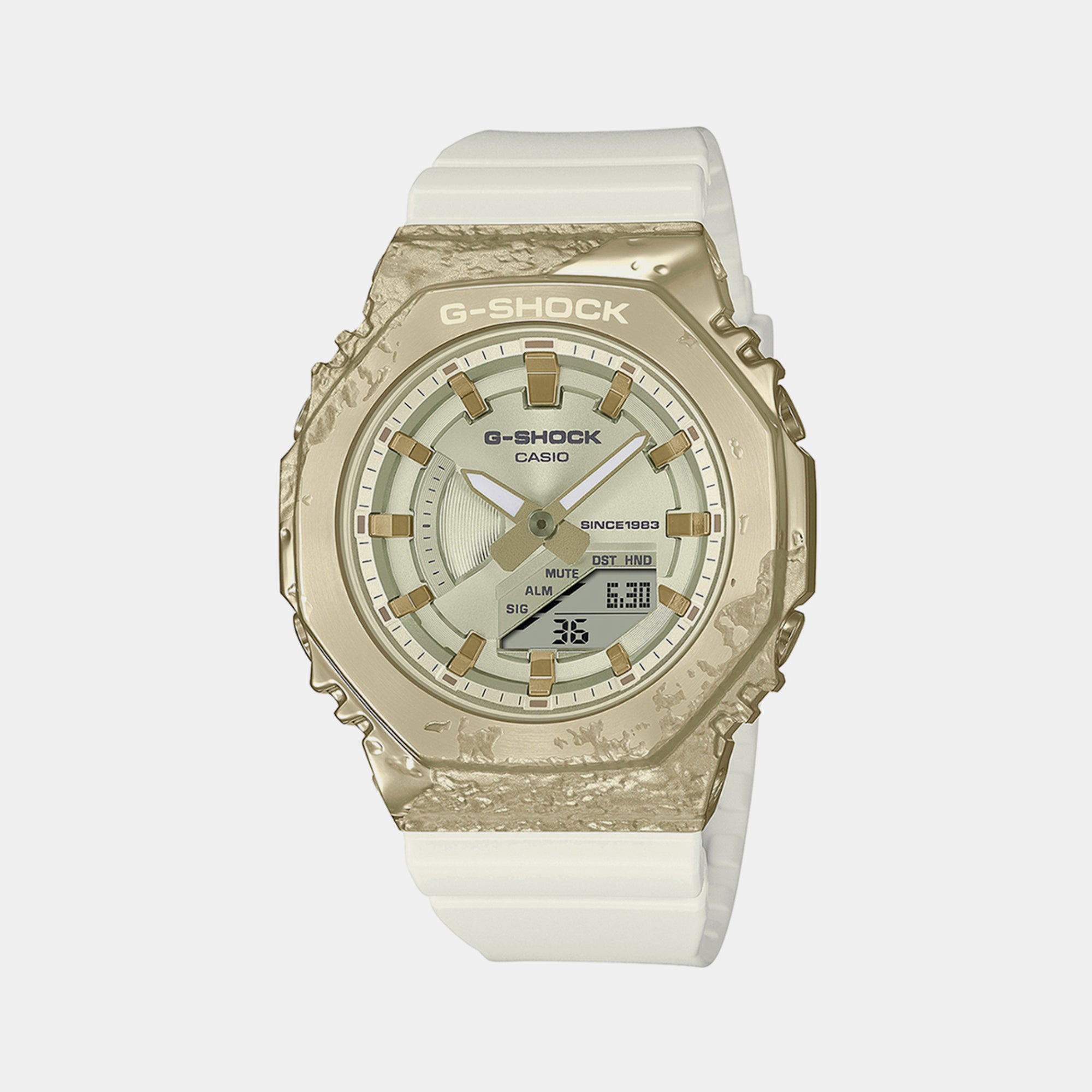 Casio Octagon White Analog-Digital watch