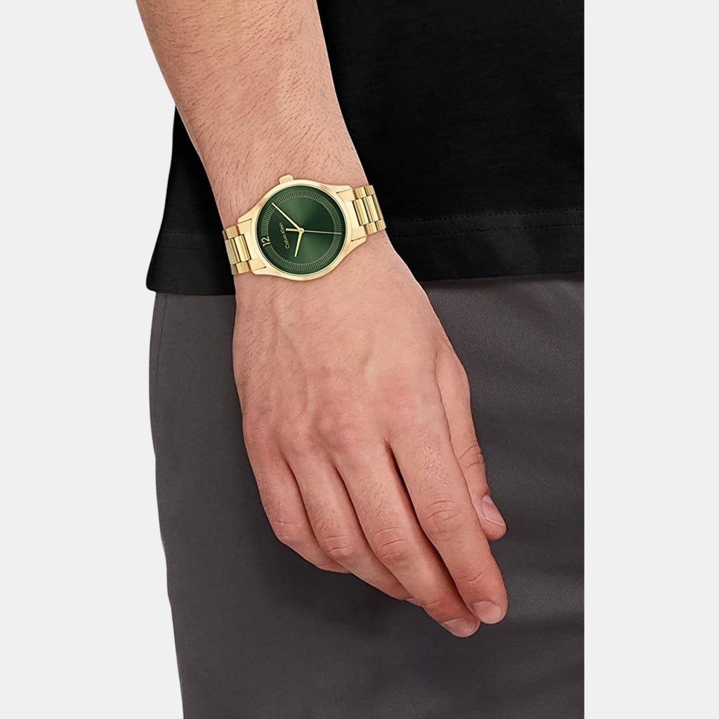 Ck Iconic Unisex Quartz Green Dial Analog Stainless Steel Watch 25200229