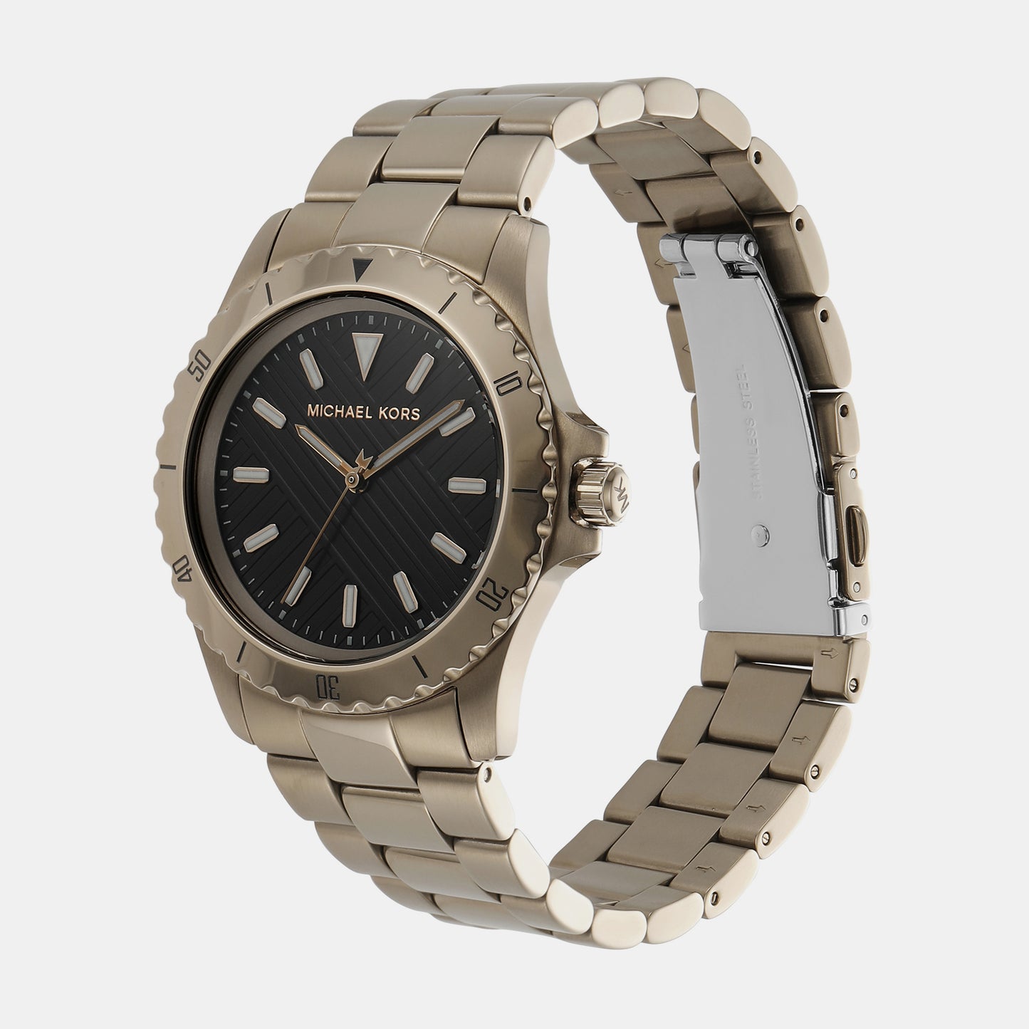Male Black Analog Stainless Steel Watch MK9140