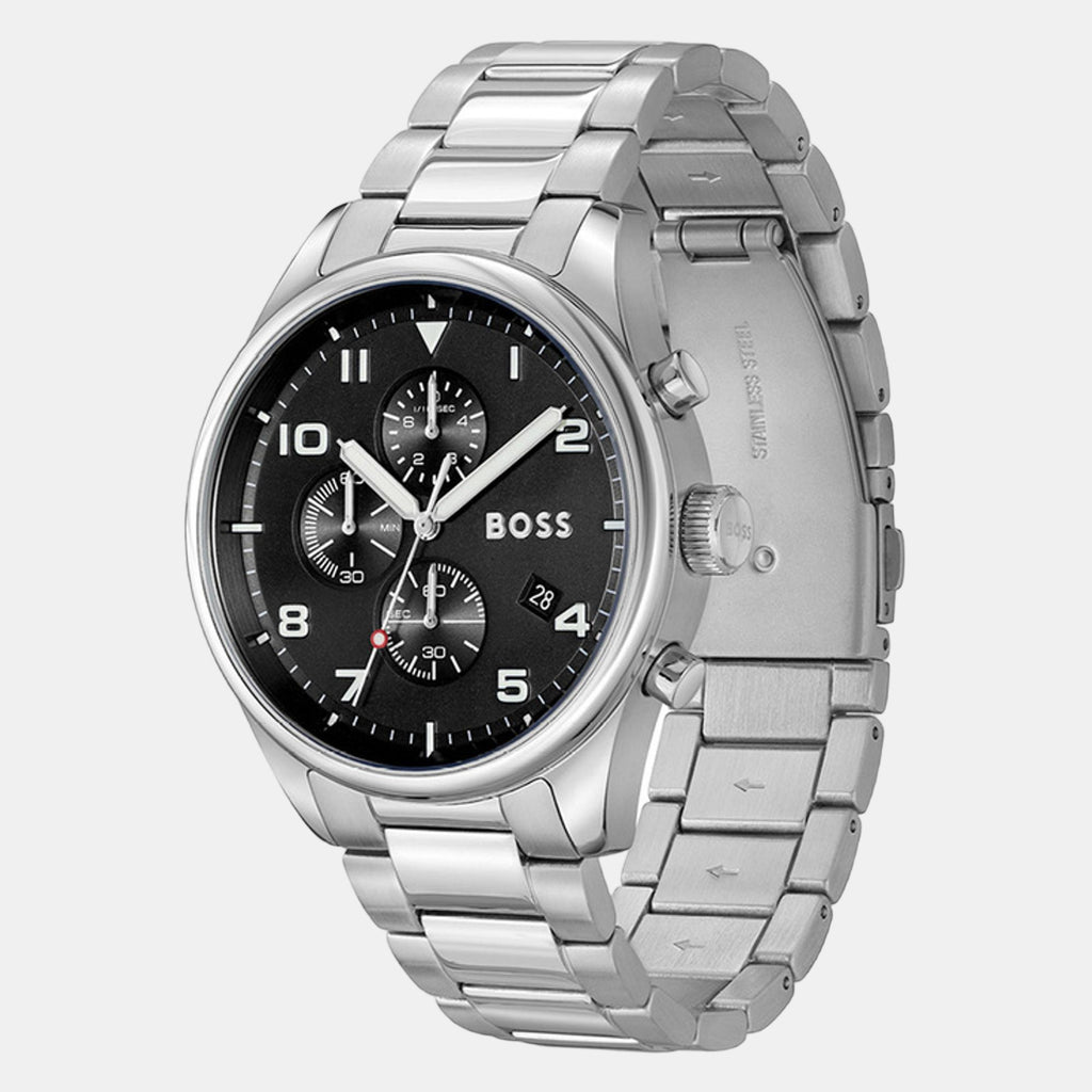 View Men Quartz Black Dial Chronograph Stainless Steel Watch 1514008