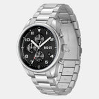 View Men Quartz Black Dial Chronograph Stainless Steel Watch 1514008
