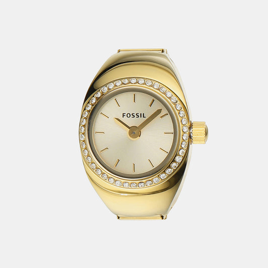 Female Gold Analog Stainless Steel Ring Watch ES5319
