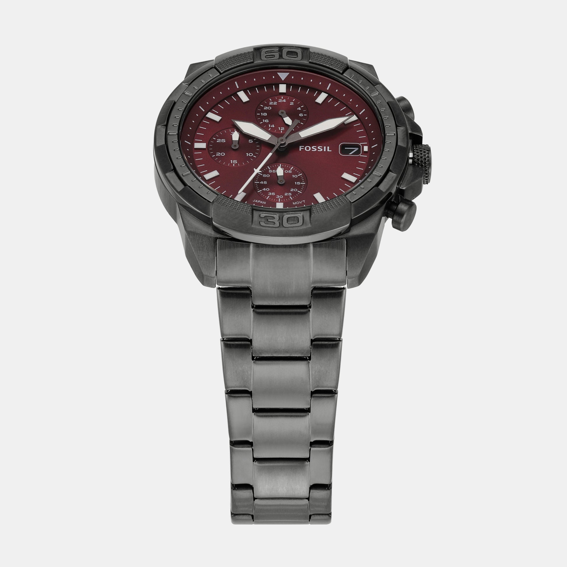 Male Bronson Chronograph Smoke Stainless Steel Watch FS6017 – Just In Time