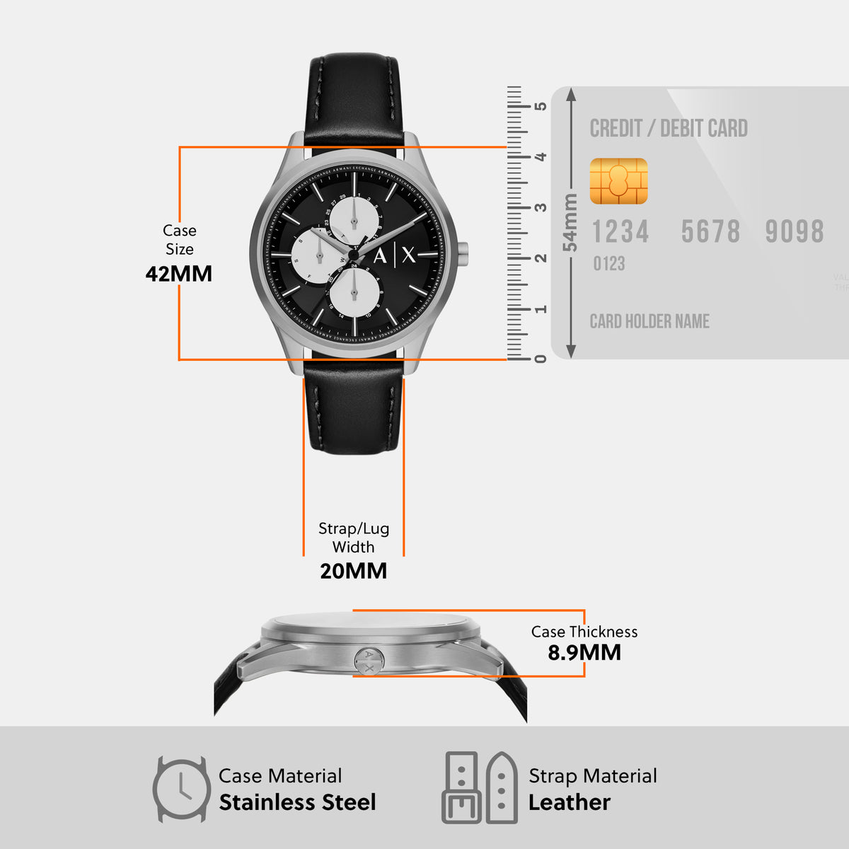 Armani Exchange 42 mm Black Quartz watch