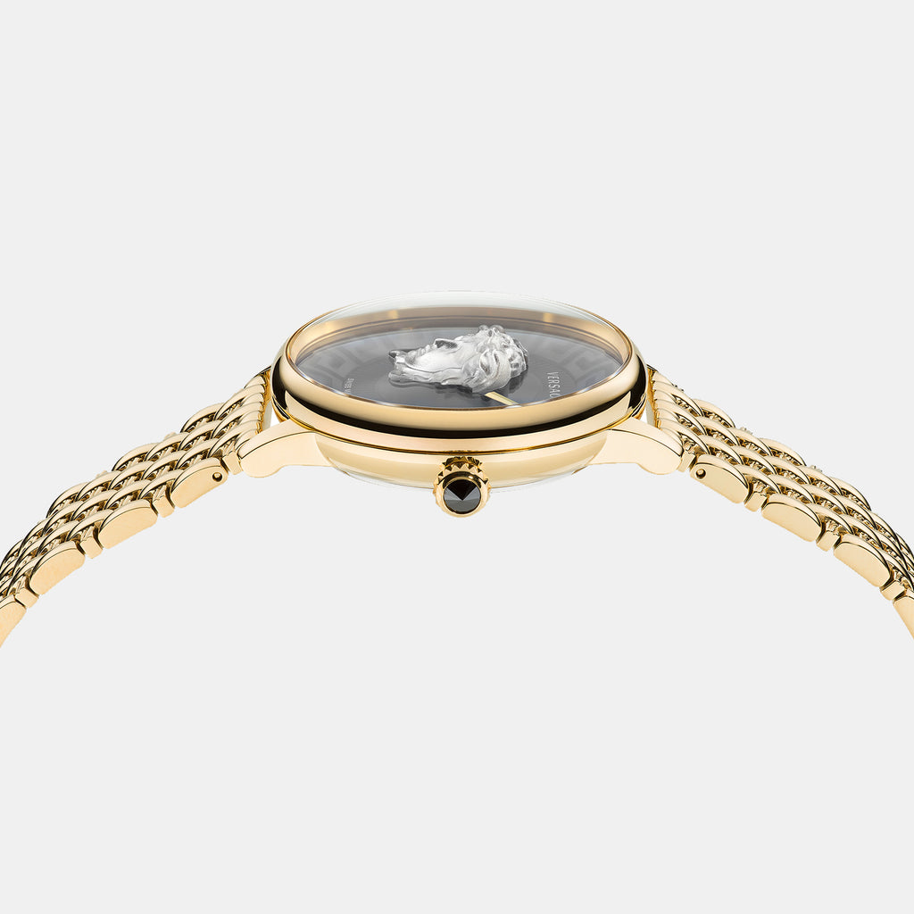 Versace Women Round Black watch